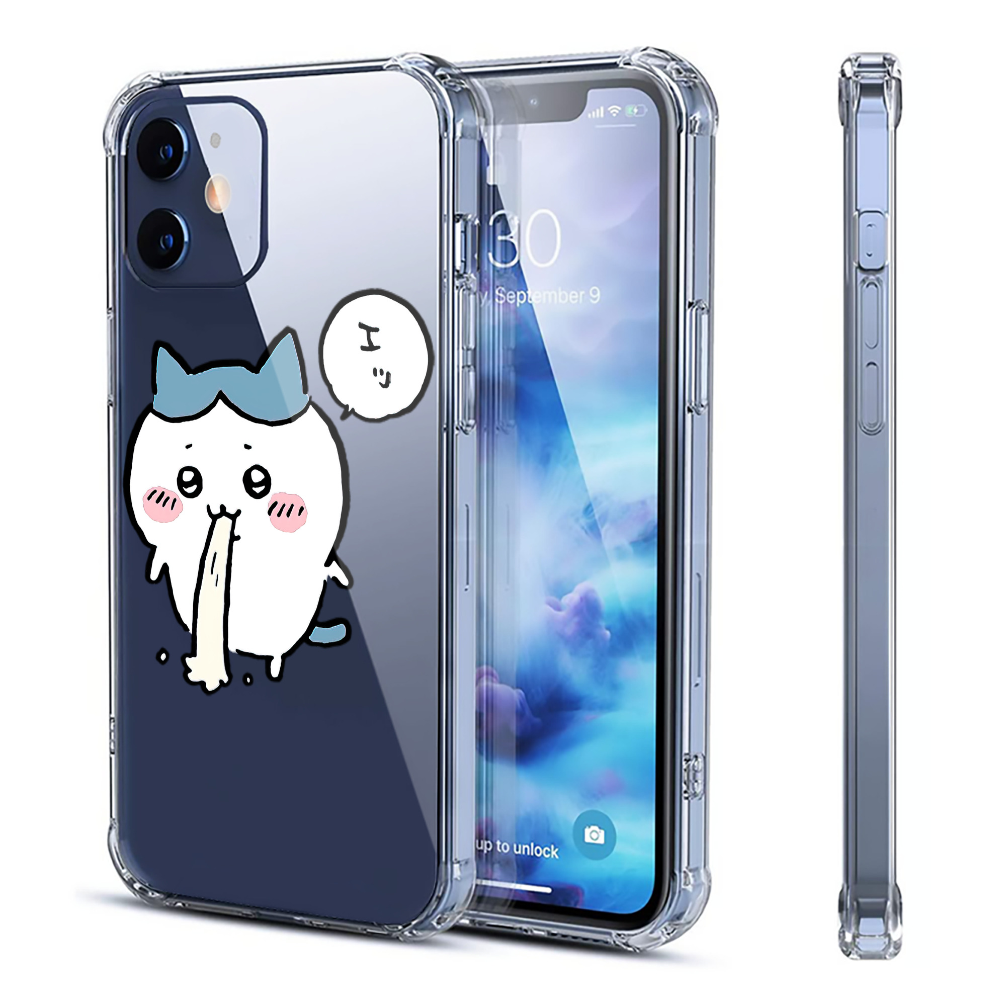 （画像用） ちいかわ ハチワレ Chii-kawa hachiware 【iPhone 12シリーズ対応】透明スマホケース（クリアソフトケース）